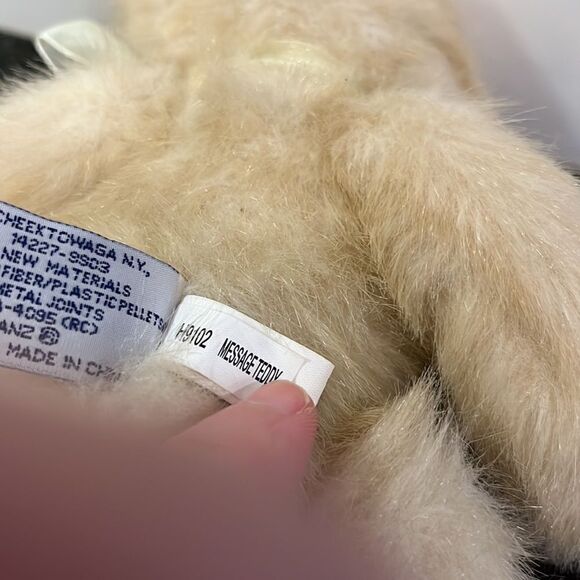 Ganz -Heritage Collection-Message Teddy Bear Tan with yellow ribbon. Size 11” - Picture 10 of 12